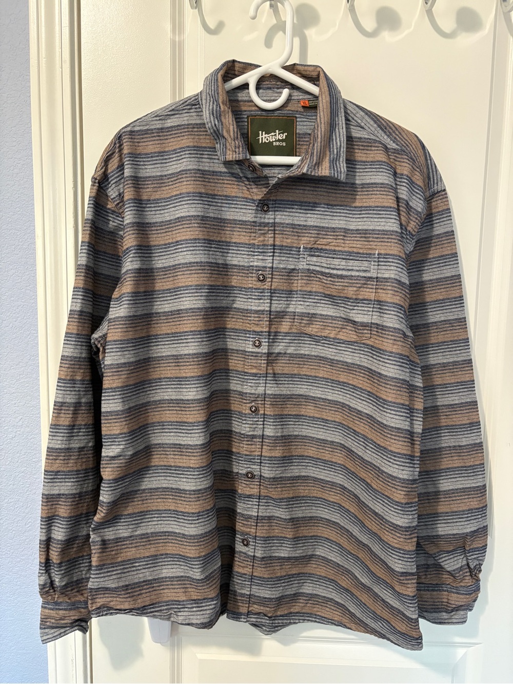 Howler Bros Striped Button Shirt Mens XL Long Sleeve